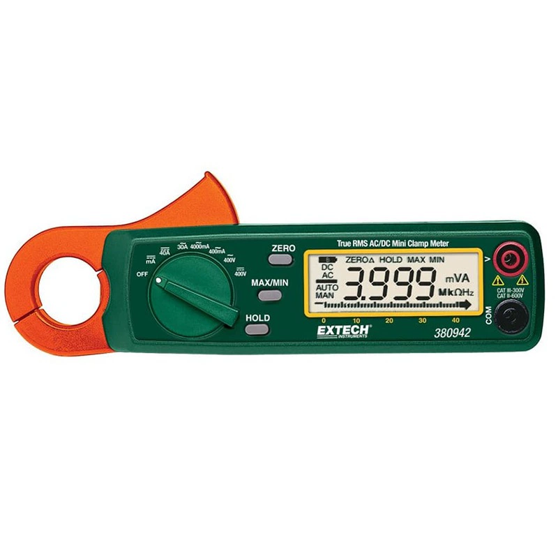 Американский Extech 380942, настоящий эффективный клещевой измеритель переменного/постоянного тока, прецизионное измерение слабого тока