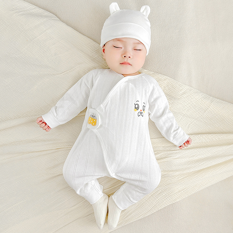 Ropa de bebé recién nacido para primavera, otoño y principios de invierno, 100% algodón puro, pelele estilo kimono de capa base fina para bebés de 3 meses, mono para recién nacido. image 7