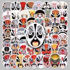 60 Unique Chinese Style Peking Opera Dan Face Spectrum Travel Box Refrigerator Luggage Suitcase Waterproof Car Gift Sticker