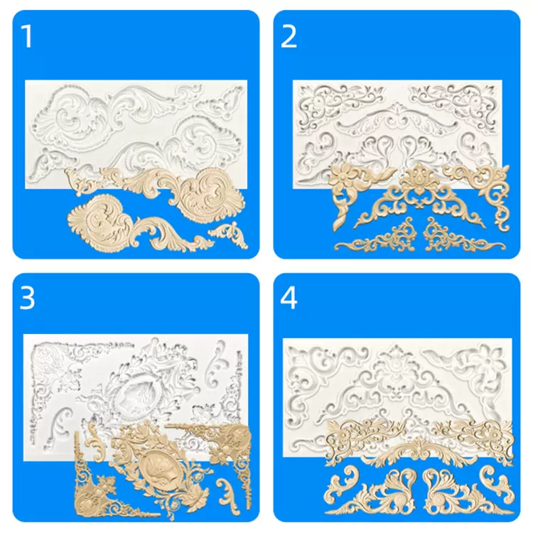 新款复古浮雕花边围边硅胶模具翻糖蛋糕装饰烘焙装扮西点装饰现货