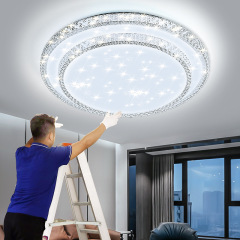 円形リビングライトモダンシンプルled天井灯クリスタル寝室イルミネーション大気メインライト中山照明工場