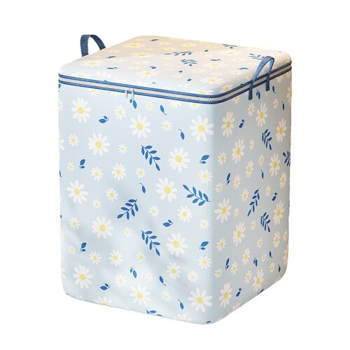 Storage bag for clothing, large capacity seasonal clothing moving packing bag, foldable daisy quilt storage bag