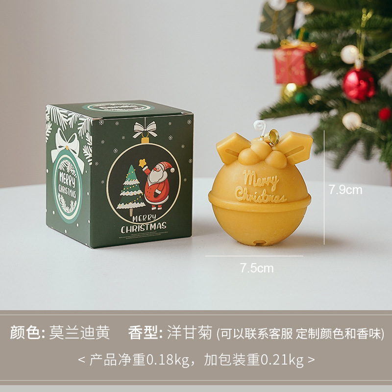 Velas de aromaterapia de Navidad al por mayor hechas a mano con forma de campana Cera de recuerdo de Navidad Velas de fragancias transfronterizas
