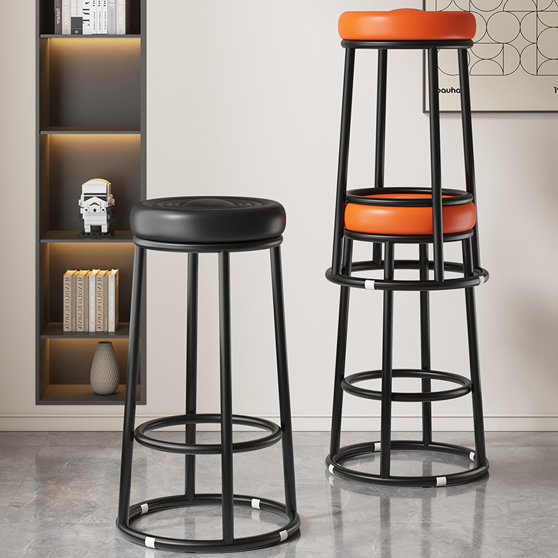 Silla de bar de recepción, taburetes altos, taburetes de cajero, sillas de bar de lujo, sillas de bar de hierro forjado de alto nivel, sillas de bar de negocios
