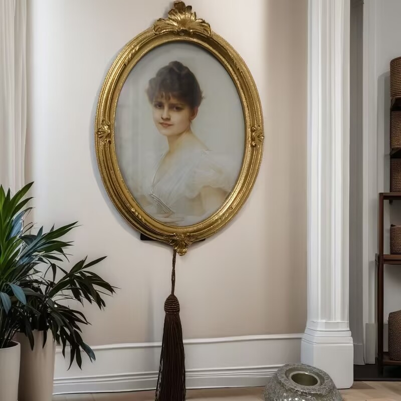 French-Style Vintage Living Room Decorative Painting, Bedroom Background Wall Art, Wall Frame, Photo Frame, Decorative Mirror Frame, Wall-Mounted Oil Painting Frame