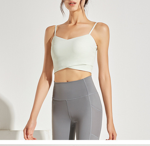 lulu sports bra women's yoga vest beautiful back fitness sling shockproof sportswear bra medium and high intensity support