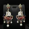 Enamel, earrings