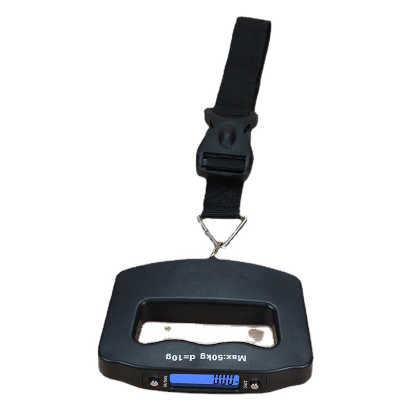 Черные портативные электронные весы для рыбалки, 50 кг, точные, с большой ручкой, электронные весы для багажа, точные весы в форме рта, большой размер