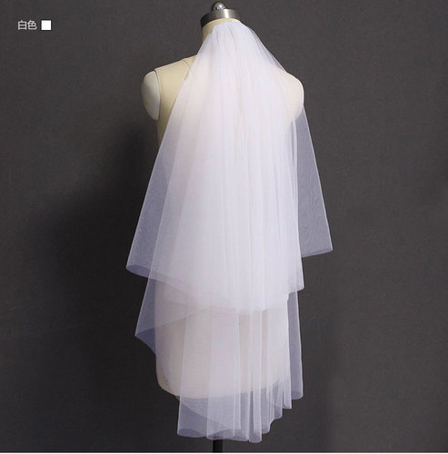 Small veil white veil new bride double layer nude veil veil multi-layer forest style Lolita photo studio photo