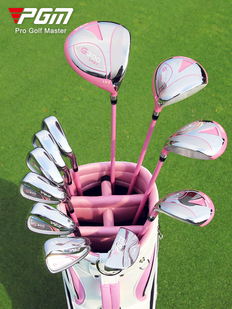 Bộ gậy golf nữ PGM G300 Lady 11 cây hợp kim titan kèm túi đựng — Cacbon! Gậy 11 màu hồng + túi đựng kính thiên văn, Cột thép! Gậy 11 màu hồng + túi đựng kính thiên văn, Carbon! 11 Câu lạc bộ màu hồng + túi bóng tiêu chuẩn, Cột thép! Gậy 11 màu hồng + túi tiêu chuẩn