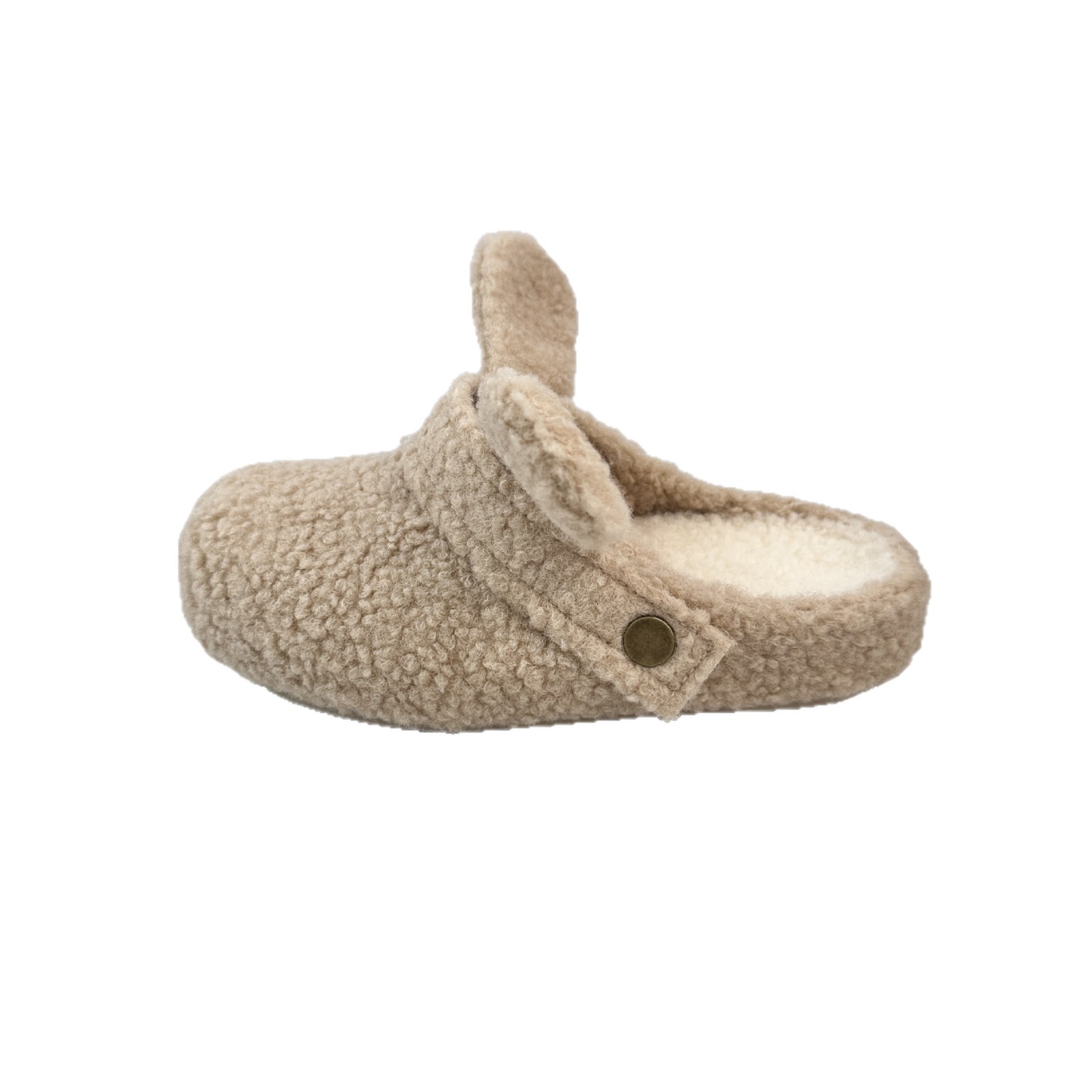 Yuanbo Baotou medio zapatillas de mujer de invierno 2025 nuevo tipo de terciopelo un pie de zapatos de conejo zapatos de soltero