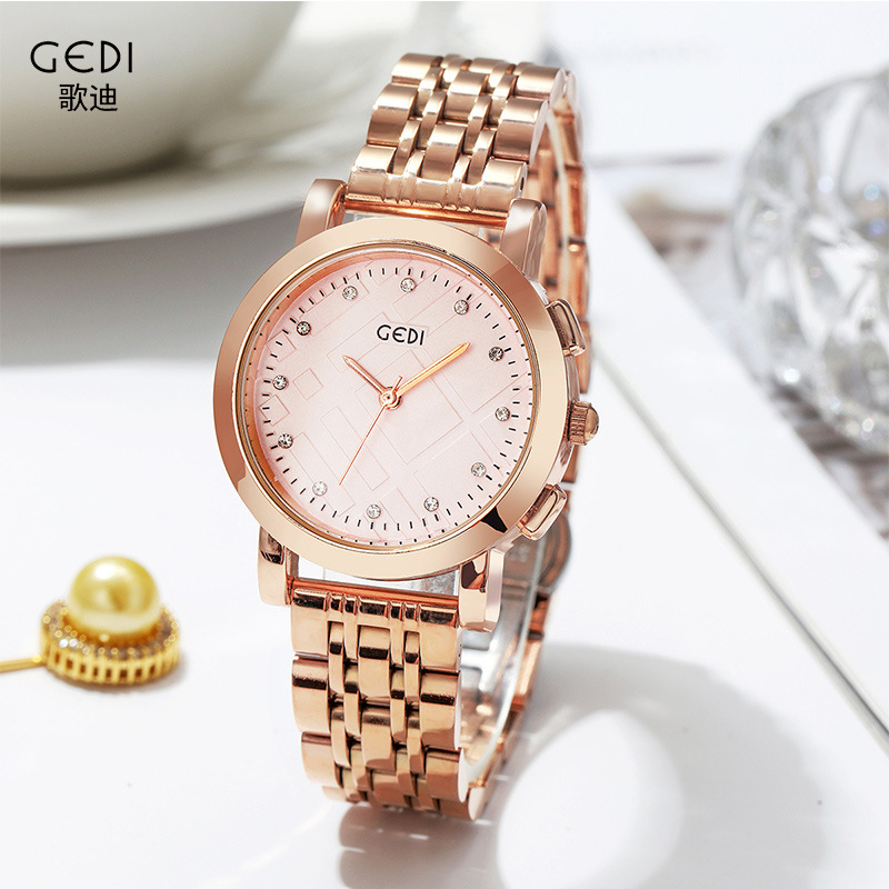 Goldie Fashion BARBARBARI Dial Cyber Celebrous Steel Band Quartz Watch Women's Steel Fashion Diamond Gipsophila Watch