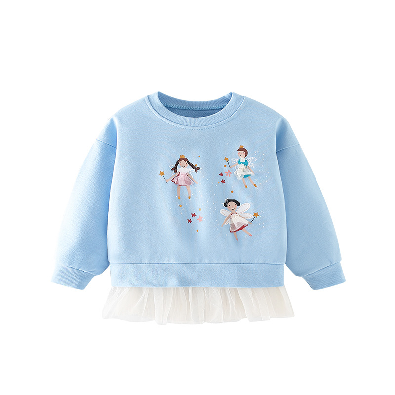 En stock malwee otoño nuevos niños europeos y americanos ropa de algodón estilo occidental falda Top manga larga suéter