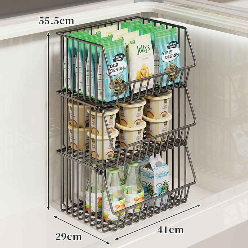 冰柜内部置物架可叠加隔层架子吊篮食品收纳筐冰箱多层分隔框神器|undefined