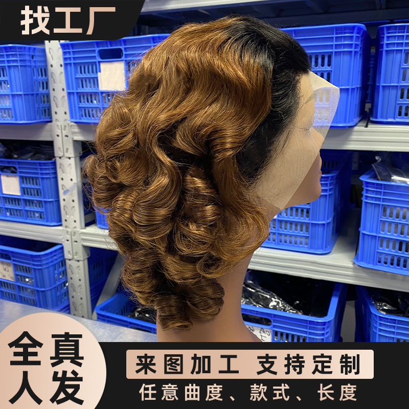 Wig Human Hair 13*4 Glueless Wig Bouncy Loose Human Hair Wig