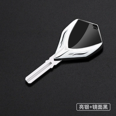 Motorcycle metal key blank suitable for BMW R1200GS F650GS K1200R HP4 HP2 series (Motorcycle Key) - bright-silver-mirror-black-bm-110