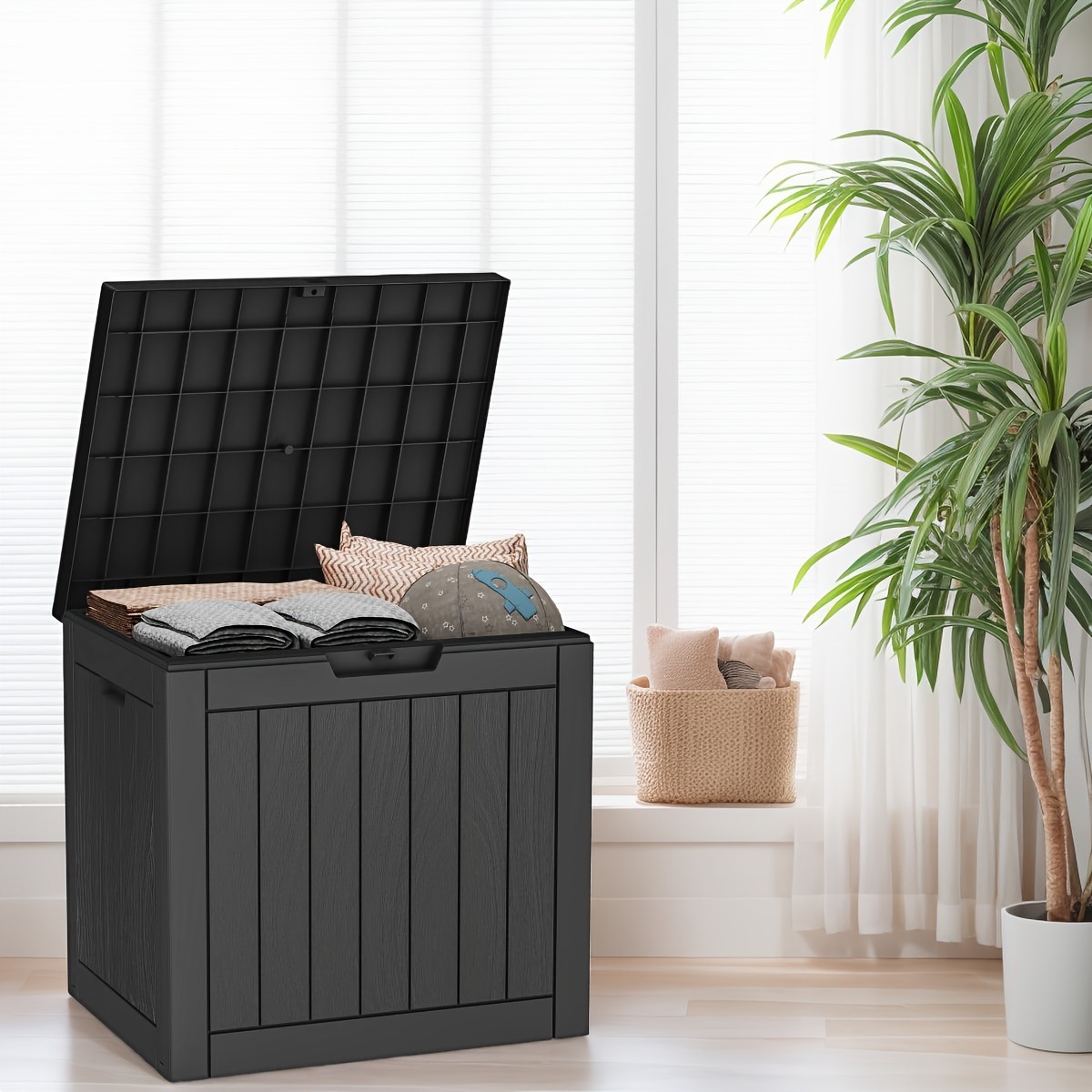 Caja de Almacenamiento Multifuncional de 30 Galones, Reforzada y Resistente