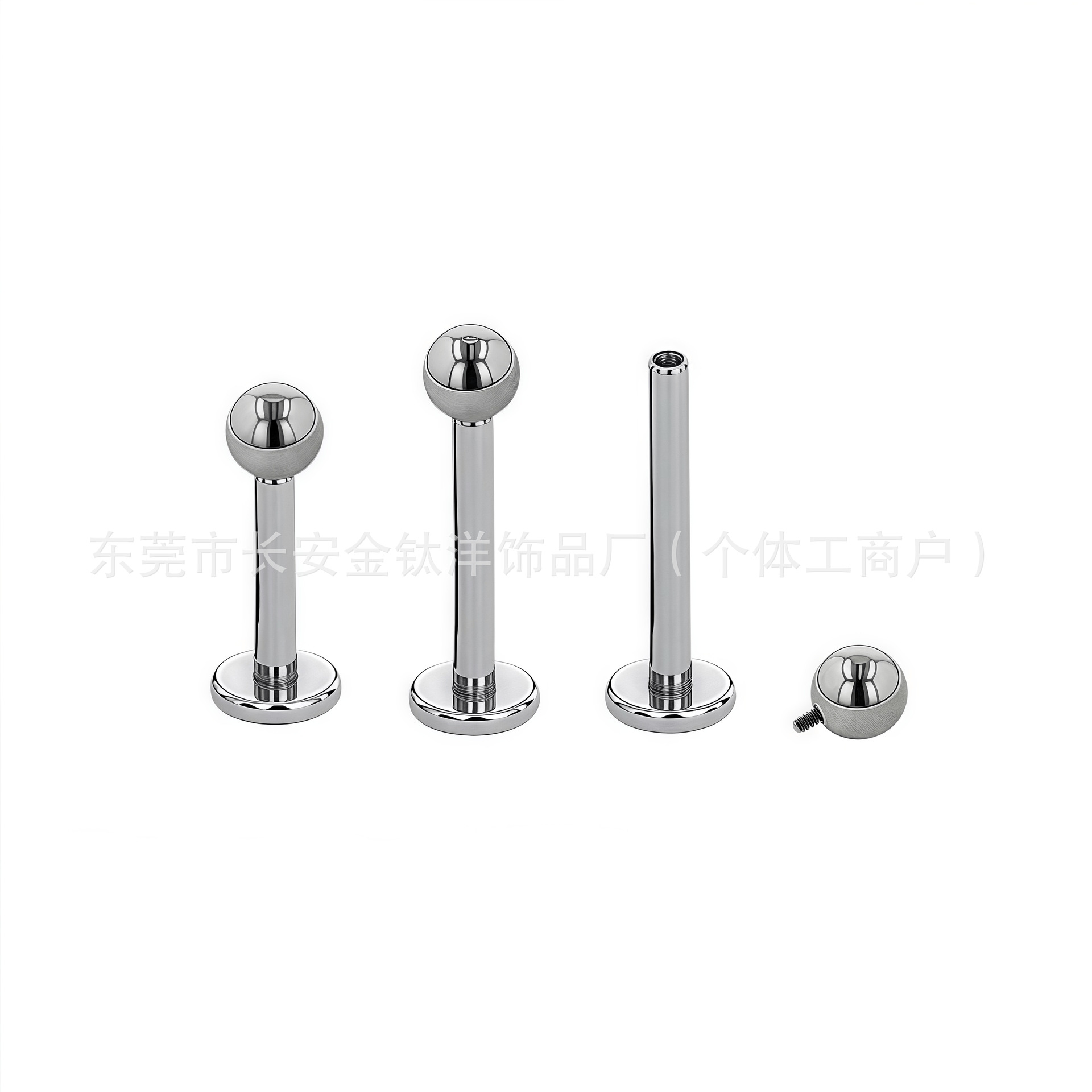 Titanium Lip Nail Round Ball Tongue Nail Ear Bone Nail Inner Tooth Flats Bottom Rod G23 Titanium Alloy Body Piercing Jewelry detail image 8