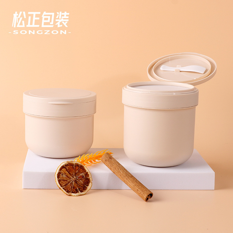 In Stock 89 Teeth Large Capacity 300/400ml Scrub Jar with Spoon Cleansing Mask Bottle Pp Hair Mud Cream Bottle