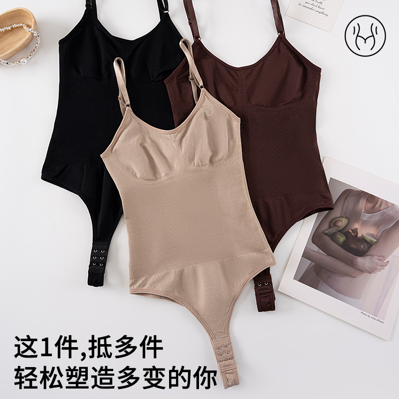 Cross-Border European and American Plus-Size Shapewear Bodysuit, Push-Up, Tight-Fitting, Seamless, Full-Body Shaping, Butt-Lifting, Body-Shaping One-Piece