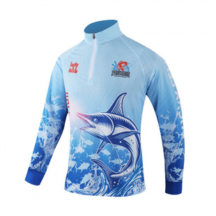 Breathable Sun Protection Cool Stand-Up Collar Long-Sleeved Fishing Clothing Outdoor Fishing Clothing Printed Logo Half-Zip Ice Silk Sun Protection Clothing
