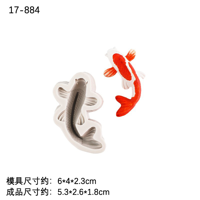 Grande y pequeño molde de silicona de carpa de chocolate para hornear decoración molde para hornear DIY Goldfish cake molde jalea fondant herramienta