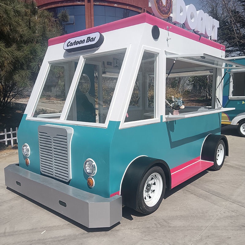 多功能移动地摊车电动四轮小吃车推车摆摊早餐车烧烤水果冷饮餐车