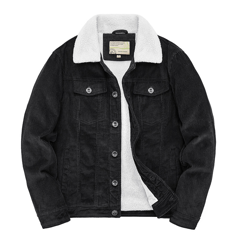 Winter new corduroy loose oversized jacket, casual warm cotton jacket_voghion.com