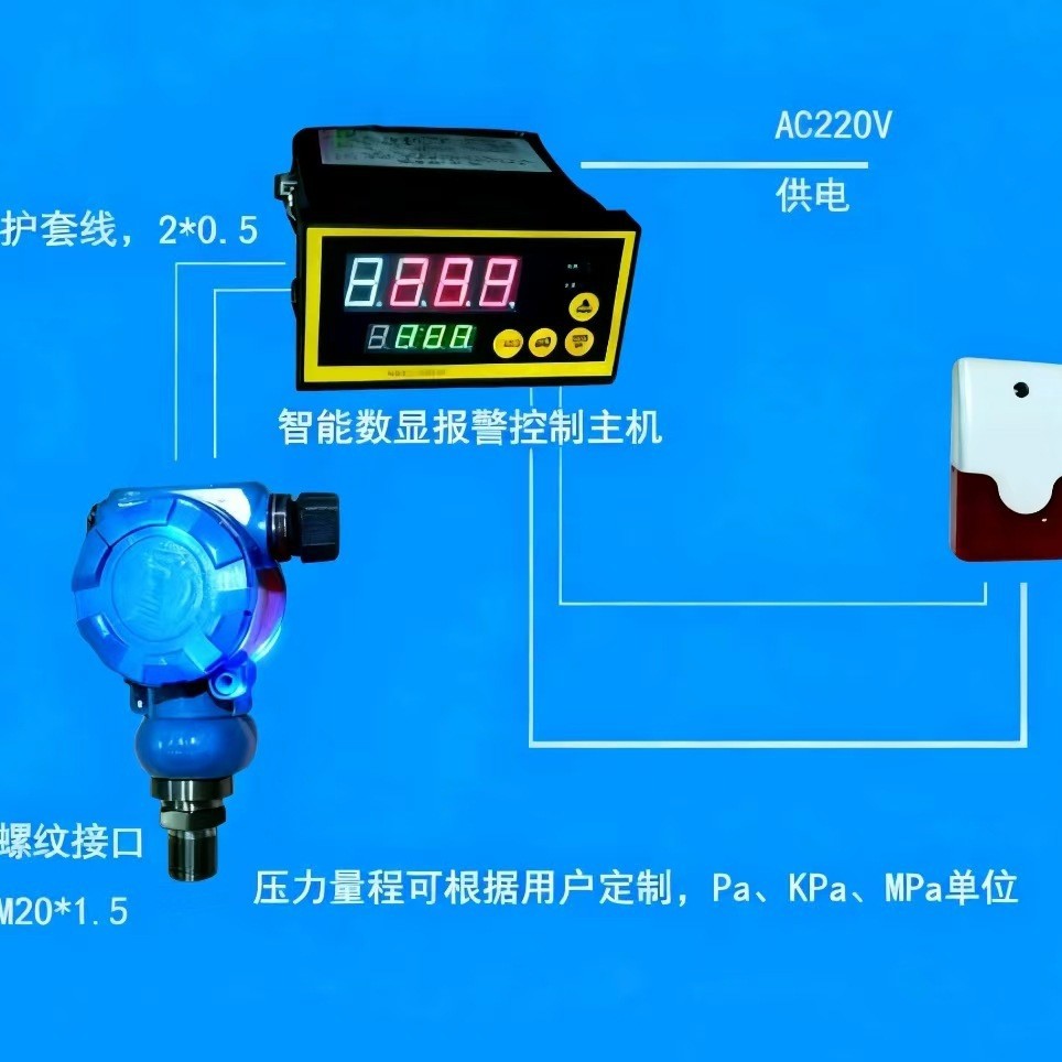 气体液体压力检测报警器生产过程的自动检测和控制输出报警4-20mA