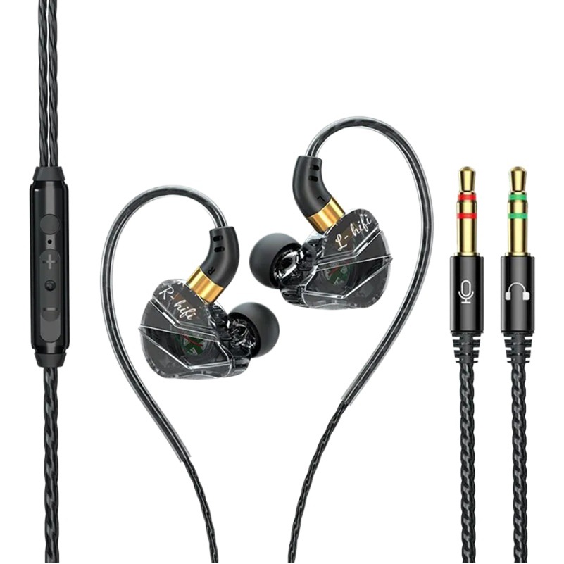 Auriculares de computadora de escritorio en la oreja dos en uno con cable e-sports juego dedicado USB Dual-plug auriculares con micrófono