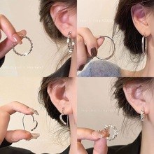 不规则圆圈耳环女轻奢小众设计感网红气质夸张耳圈耳扣耳饰轻奢风