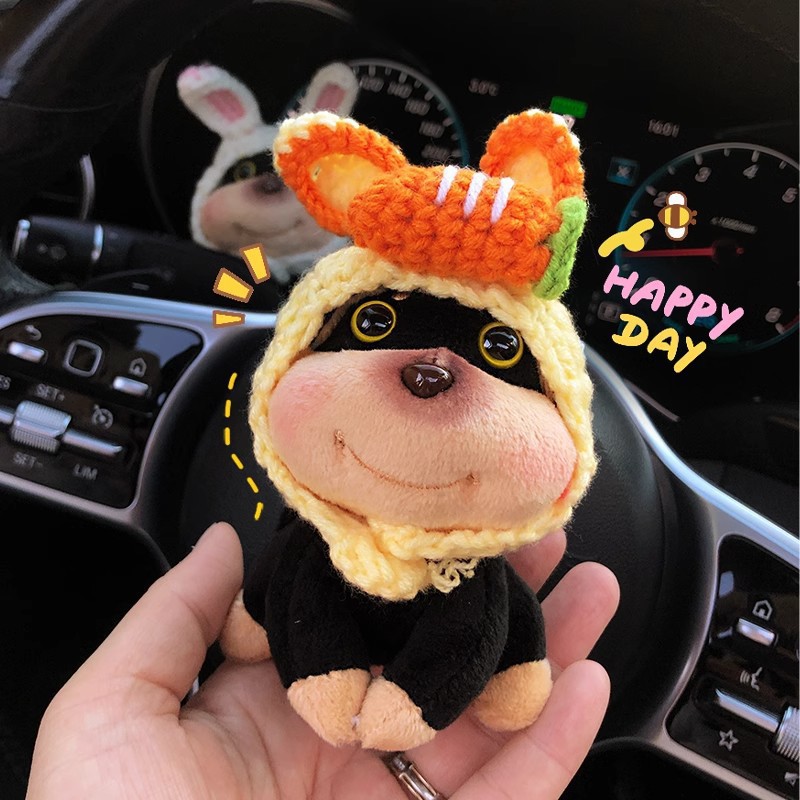 2025 nuevo estilo abeja cachorro coche tapón decoración coche luz de giro limpiaparabrisas muñeco de peluche adornos de muñeca