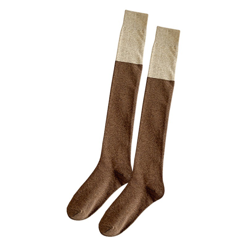 Calcetines por encima de la rodilla para niños, calcetines de algodón a juego de color de tubo largo de primavera y verano, calcetines de muslo JK adelgazantes de micropresión para mujer, calcetines de mujer Zhuji al por mayor