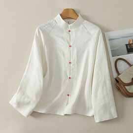 中国风汉服上衣佛系禅意新中式女装高级茶服春秋修行提花禅服