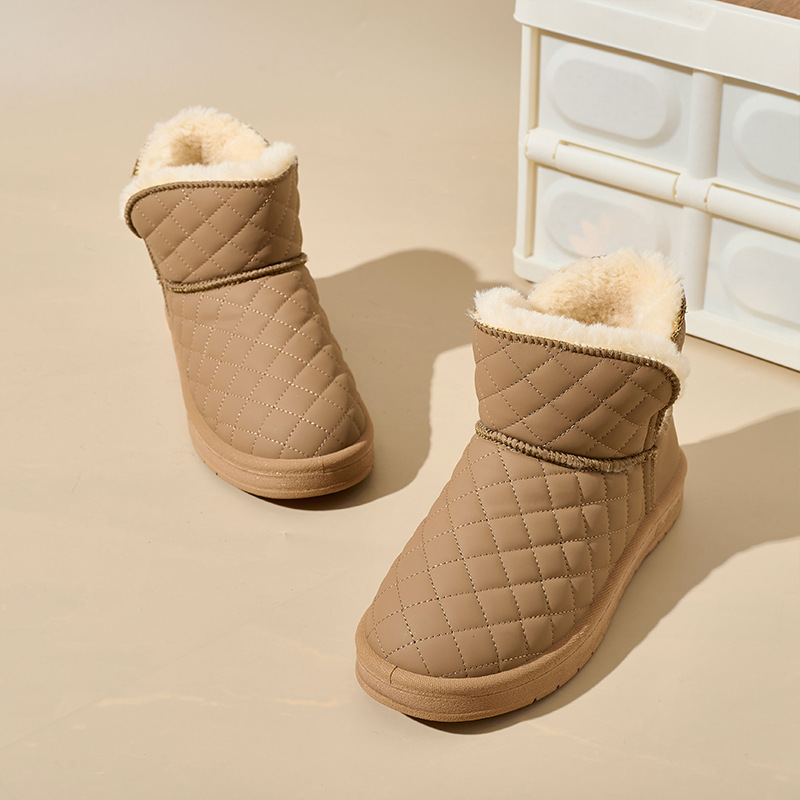 跨境2024冬季新款雪地靴女外贸百搭棉鞋潮流休闲加绒加厚保暖短靴