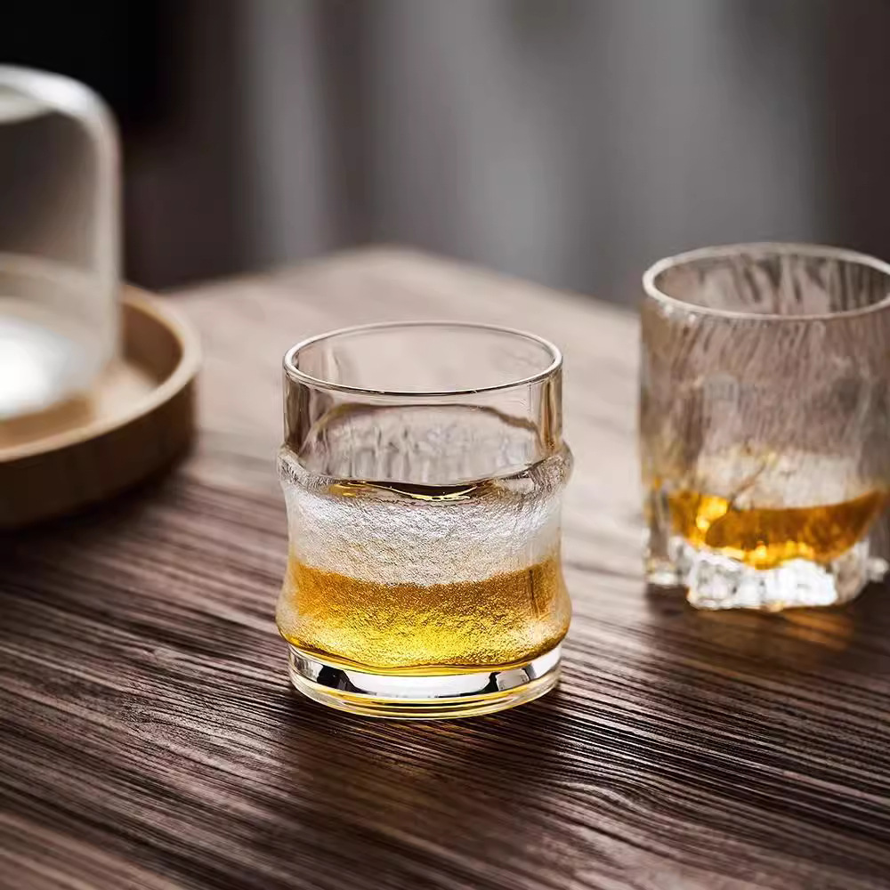 Tazas de hielo de cristal de hielo de color profundo Tazas de té japonesas Tazas de whisky Tazas de cerveza Tazas de café helado Tazas de bebida de jugo