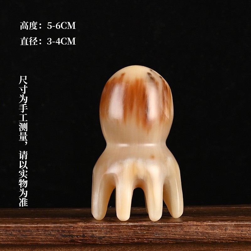 牛角梳头部经络梳正品梳洗头皮按摩梳子头疗专用圆器天护发刷然|undefined