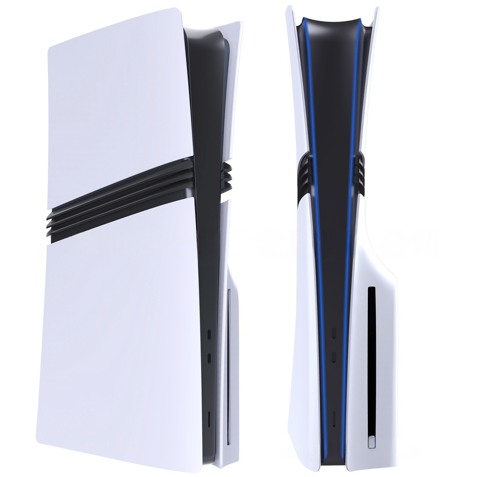 PS5 Slim Anniversary Case Replacement Grey Game Console Case Removable Black Slim Case