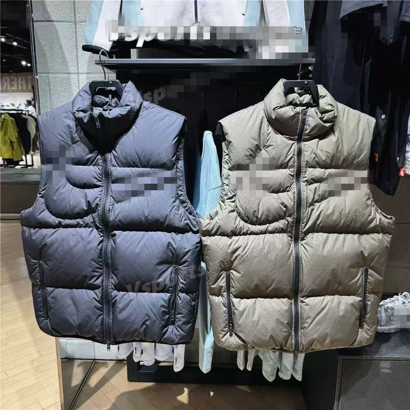 Same style as the counter product, stand-up collar sports casual down cotton vest for men and women, couple's style