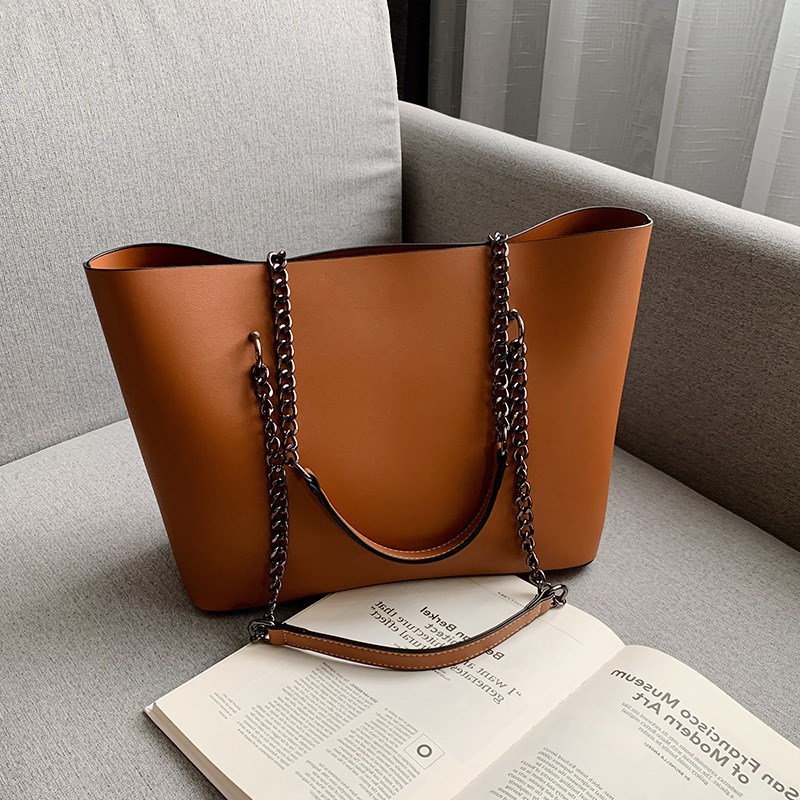 Cross-border Bag Women's 2021 Autumn and Winter New Women's Bag Vintage Tote Bag Simple Elegant Large Capacity Portable Shoulder Bag