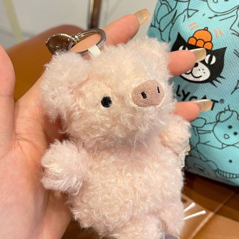 元英jellycat元巻き毛豚ストラップキーホルダーぬいぐるみバッグペンダント車載キーホルダー|undefined