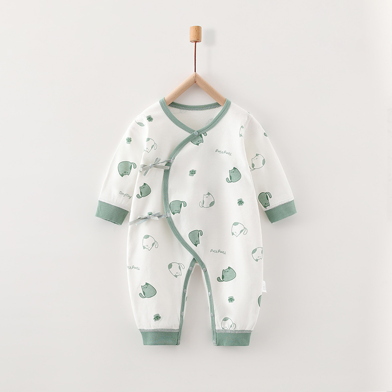 올 프린트 민트 캣 원피스(나사형 점프수트)