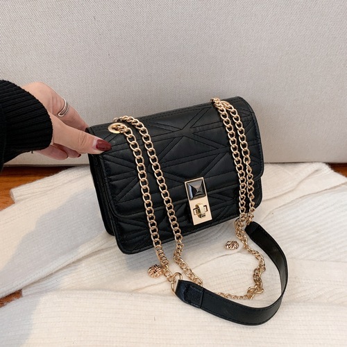 Foreign trade popular texture women's bag  new trendy shoulder crossbody small square bag chain fashion rhombus armpit bag