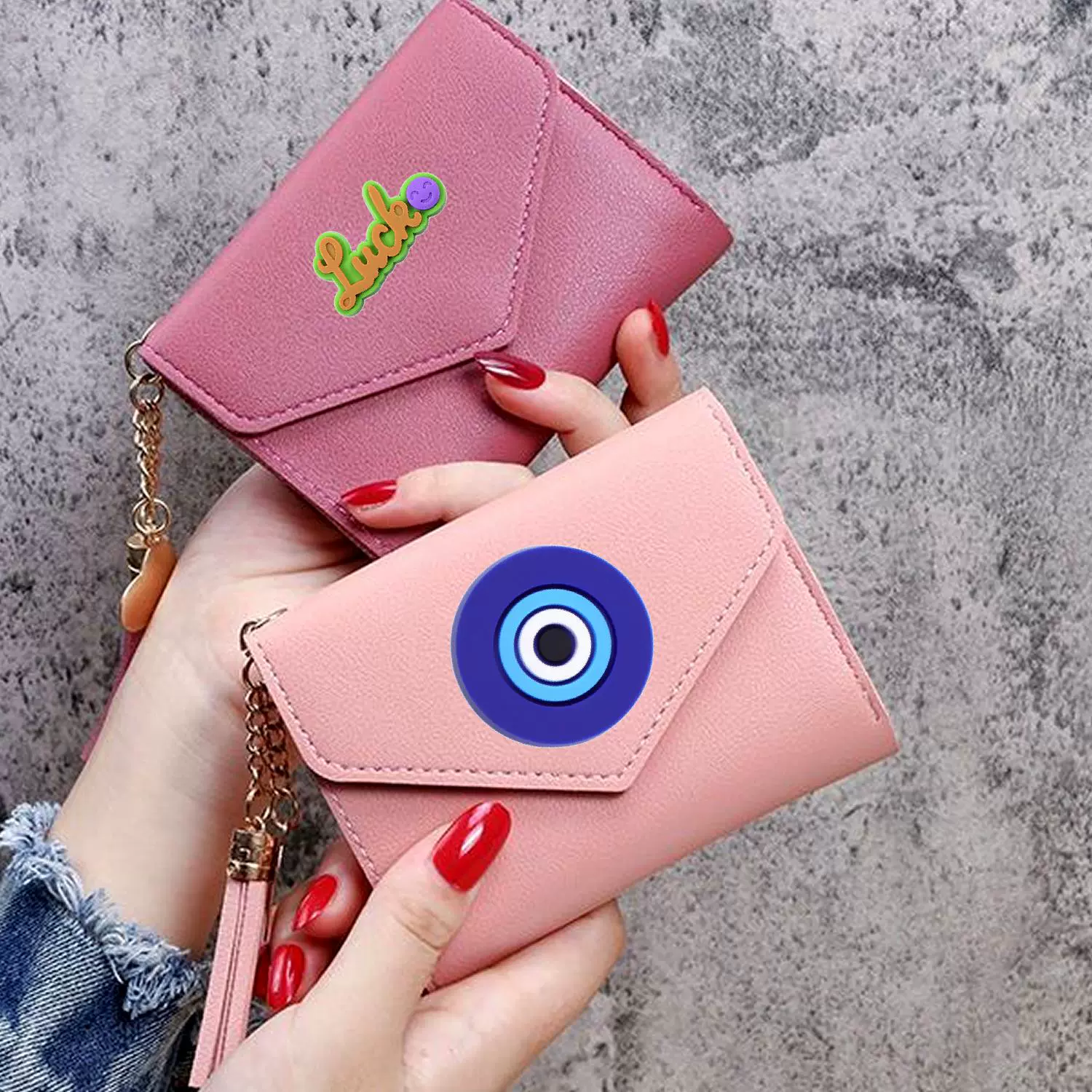 Однотонный кошелек для монет с кисточками Devil's Eye, кошелек Xiyin с несколькими слотами для карт, короткий стильный кошелек 70% off года, популярный тонкий трансграничный кошелек