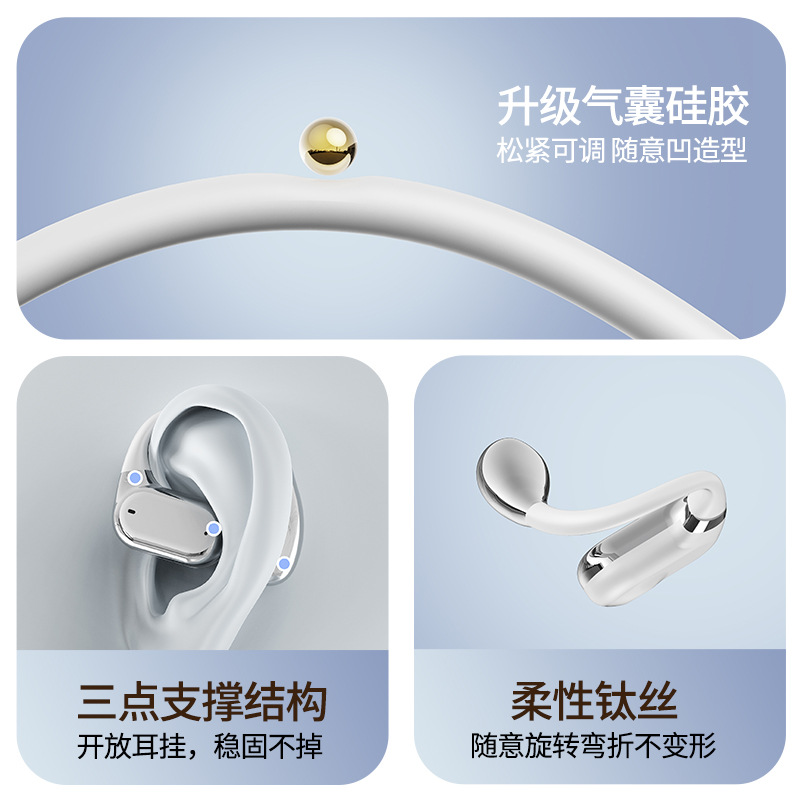 Q18 Auriculares Bluetooth Pantalla táctil a todo color Reducción de ruido Auriculares Bluetooth deportivos inalámbricos OWS con reducción de ruido abiertos