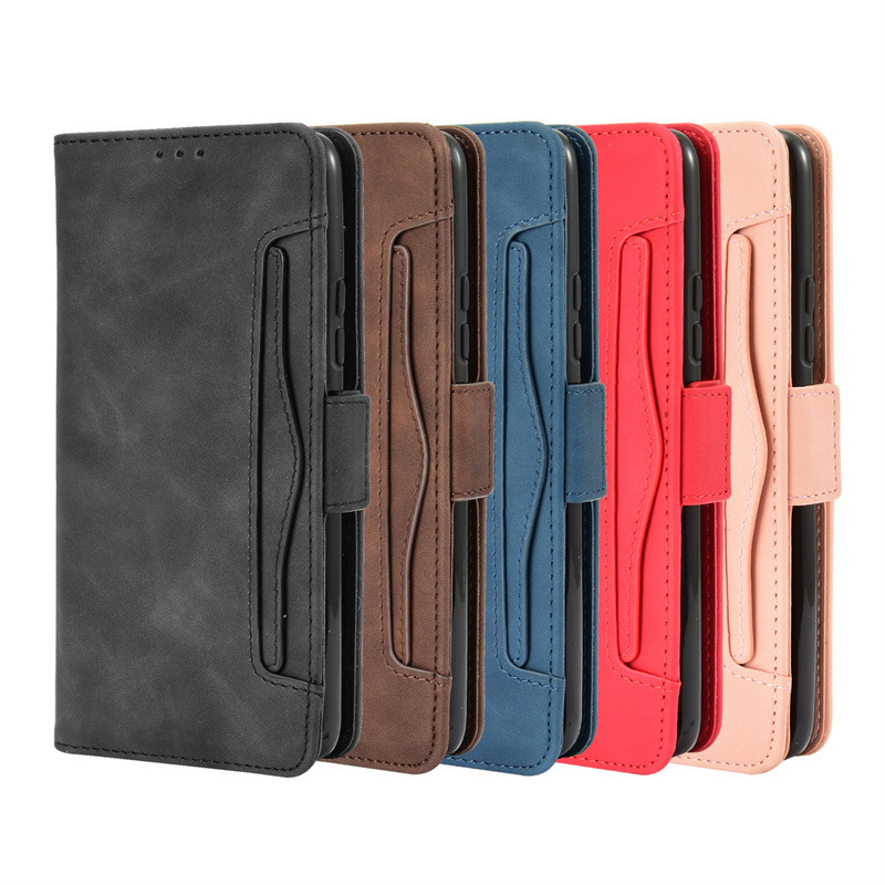 For Asus ZenFone 8 Flip Mobile Phone Leather Case Multi-Card Slot Flip ZenFone 7 Pro Protective Case
