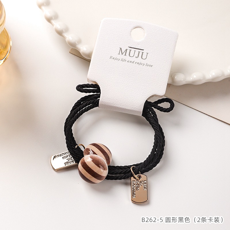 [Carga de tarjeta] sensación de alto nivel coreano de cabello de código de barras de moda de alta elasticidad de cabello anillo de cabello correa de cola de caballo