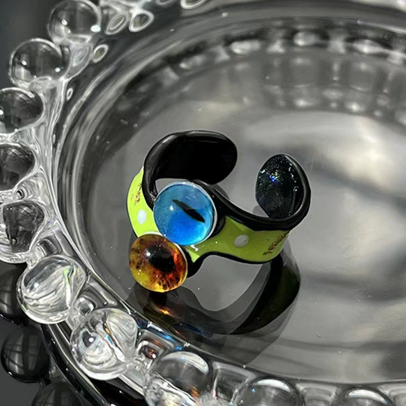 Cute cartoon one size ring, funny monster for elementary school students for beloved