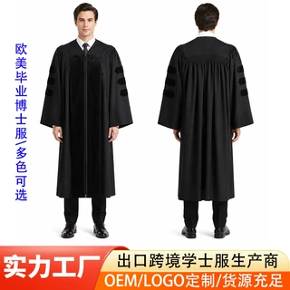 2026批发定制欧美学士服毕业硕士服博士服导师服袍学院风厂家直销