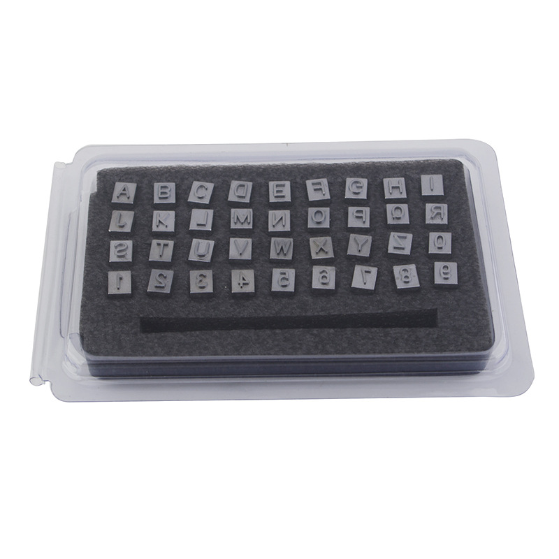 Cuero impresión Punch cuero inglés carta Punch 36 unids sello digital artesanía cuero talla herramienta